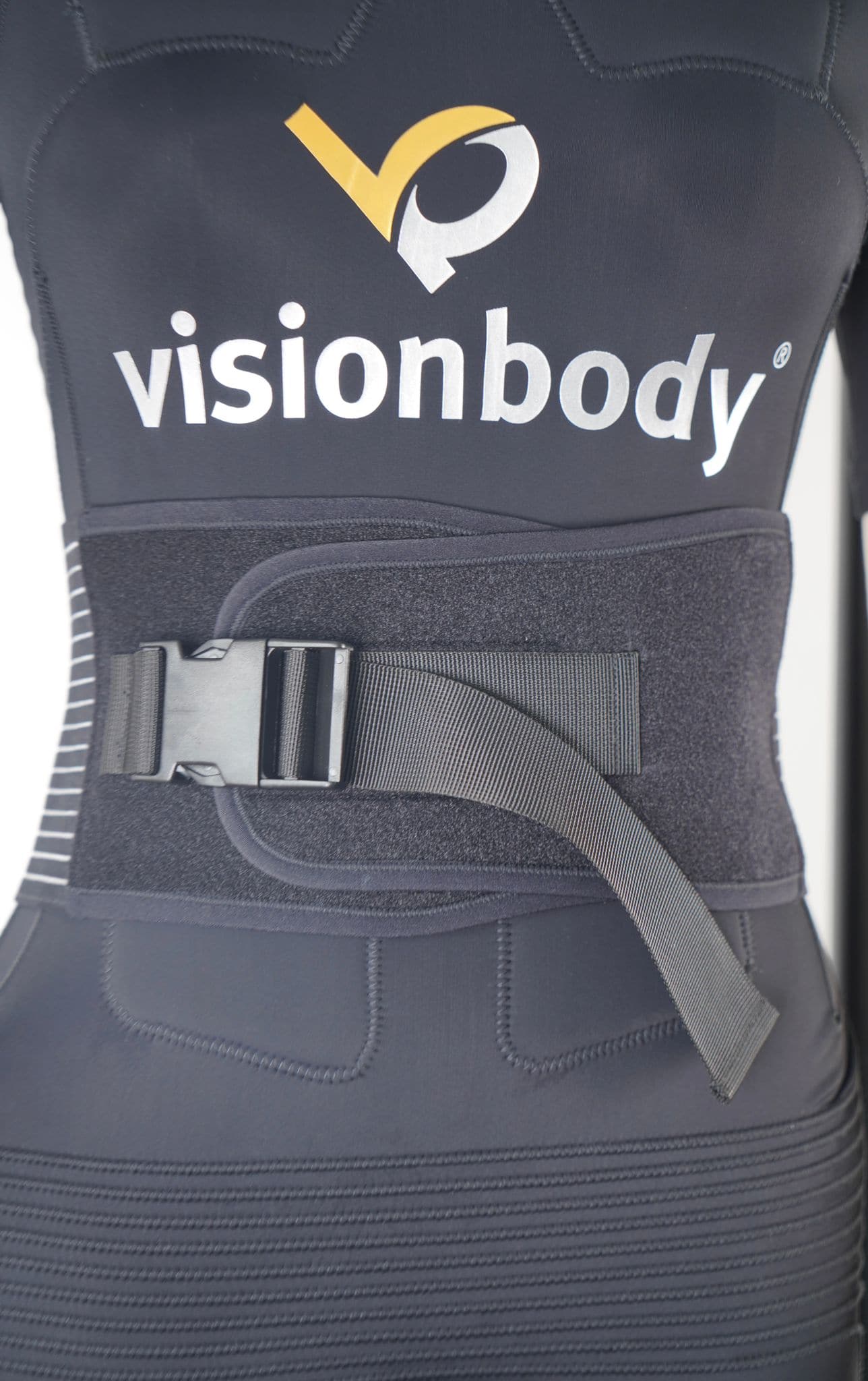 A person wearing a Visionbody branded EMS Training Gear