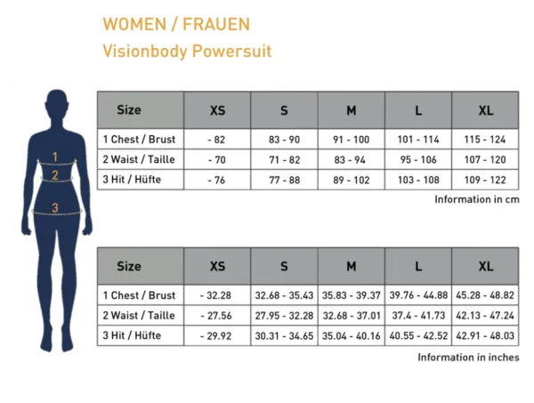Size chart for women's clothing