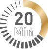 VisionBody 20-minute timer icon.